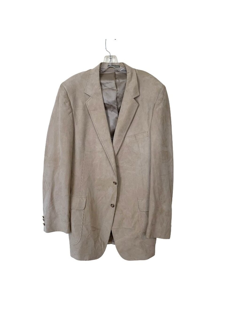 Vtg Tan Mens Suede Blazer Jacket Two Button Dahle's Big & Tall Notched Lapel USA
